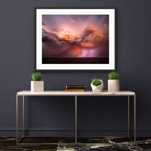 After the Sunset limited edition fine art print displayed above a console table
