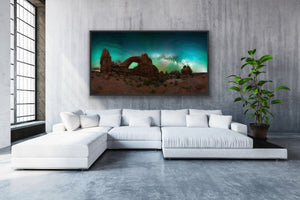 Ancient Skies large limited edition artwork above a sofa