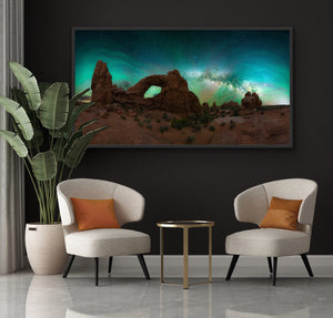 Ancient Skies framed artwork shown in a contemporary interior
