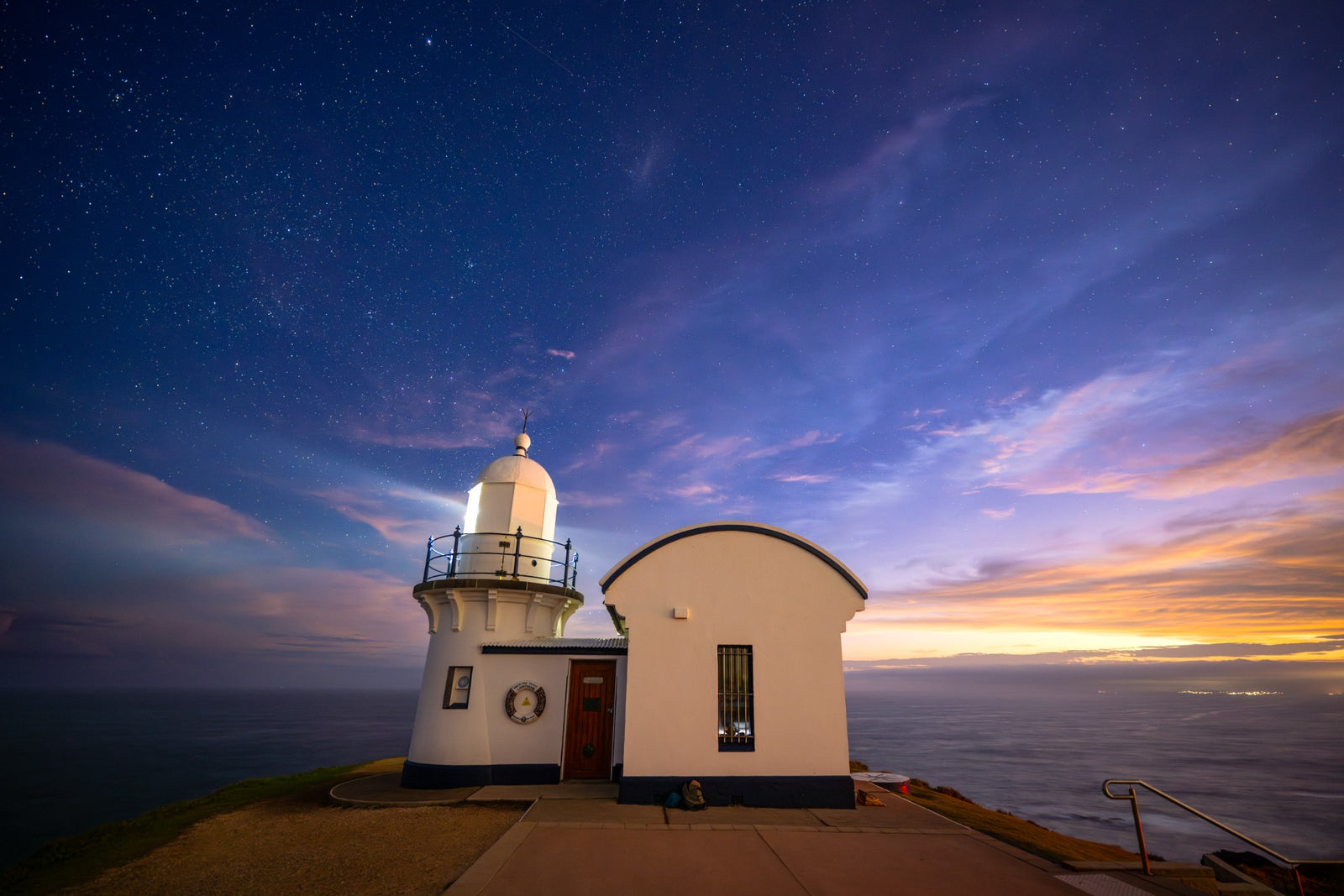 Last Light — Tacking Point Lighthouse beneath the first stars as sunset fades